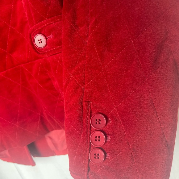 Talbots Dark Red Corduroy Blazer Jacket Career Professional Size 16P - Picture 5 of 9